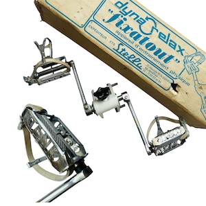 Rare Vintage French Exercise Equipment, Bicycle, Tank Pedals, Old School Cyclist Gift, Antique Fitness Bike, Unused Original Box NOS