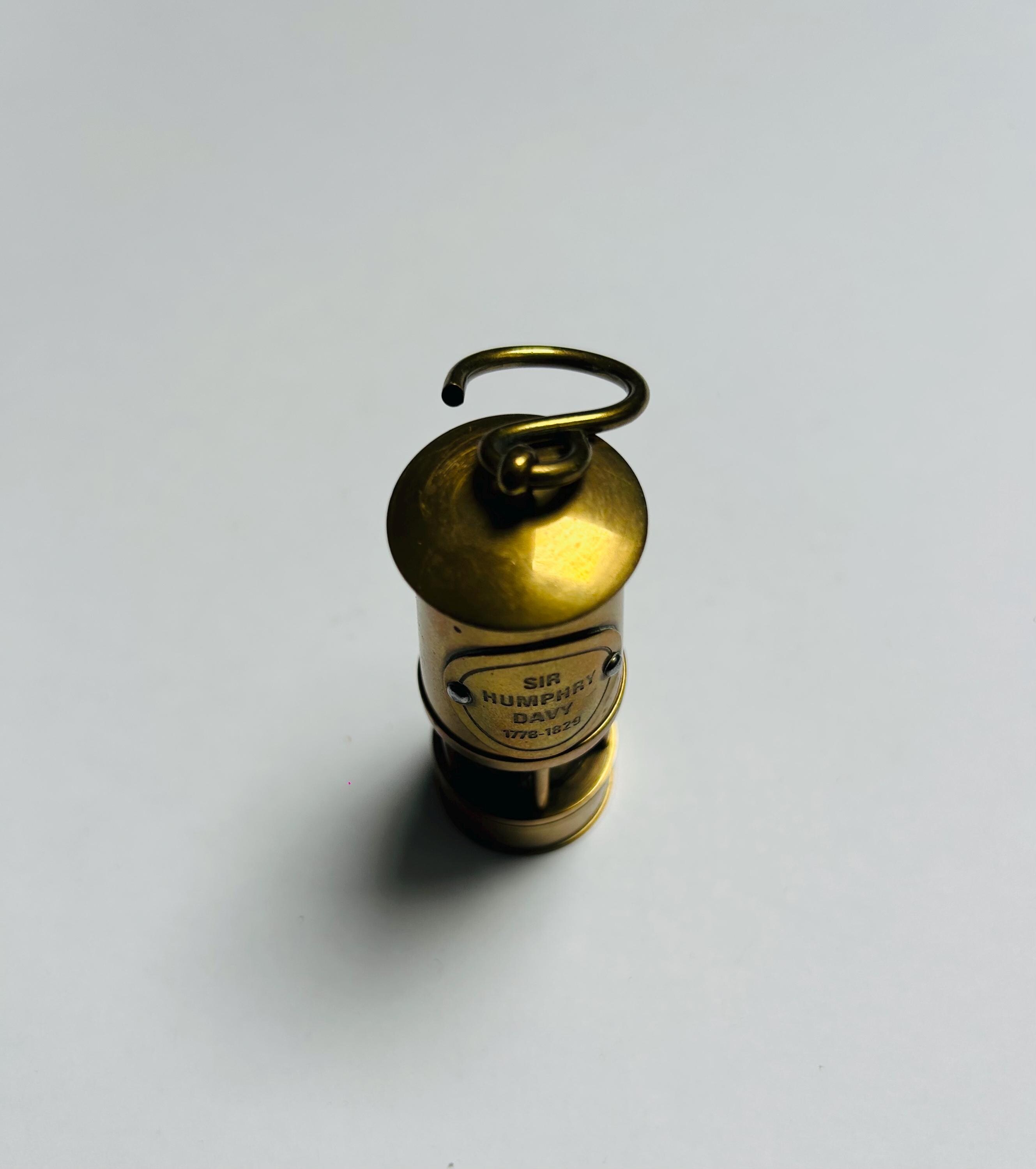 Vintage Brass Davy Lamp, Paper Weight, Commemorative Sir