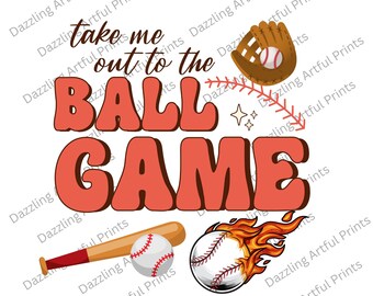 Take me out to the ballspiel png, Baseball Clipart, Baseball Sublimation, digitaler Download, Liebe Baseball, niedliches Baseball Herz Design, DTG