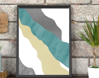 Abstract Bedroom Print, Printable Abstract Set, Boho Wall Decor, Boho Prints, Farmhouse Bedroom Decor, Modern Room Decor, Green Gray Print