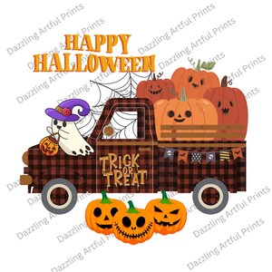 Halloween Truck Png, Happy Halloween Png, Boo Png, Truck Png, Witch Png, Bat Png, Pumpkin Png, Digitale Download, Sublimation Design