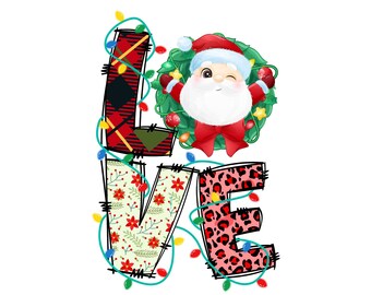 Love santa png, Sublimation PNG, Christmas, Santa Png, HoHoHo, African Santa, Christmas Design, Sublimation, Christmas Santa Sublimation Png