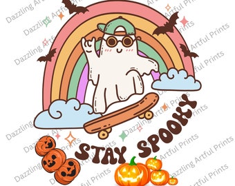 Stay Spooky PNG,Jack o lantern png,Cute Ghost,Skeleton PNG,Halloween PNG,pumpkin png,trendy halloween shirt png,Stay Spooky Sublimation File