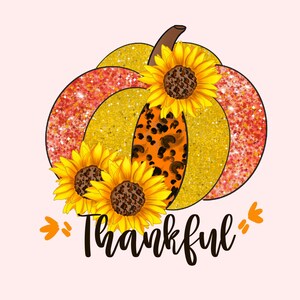 Agradecido Lindas calabazas de otoño Sublimación Diseño PNG calabaza hocus pocus, girasoles calabaza