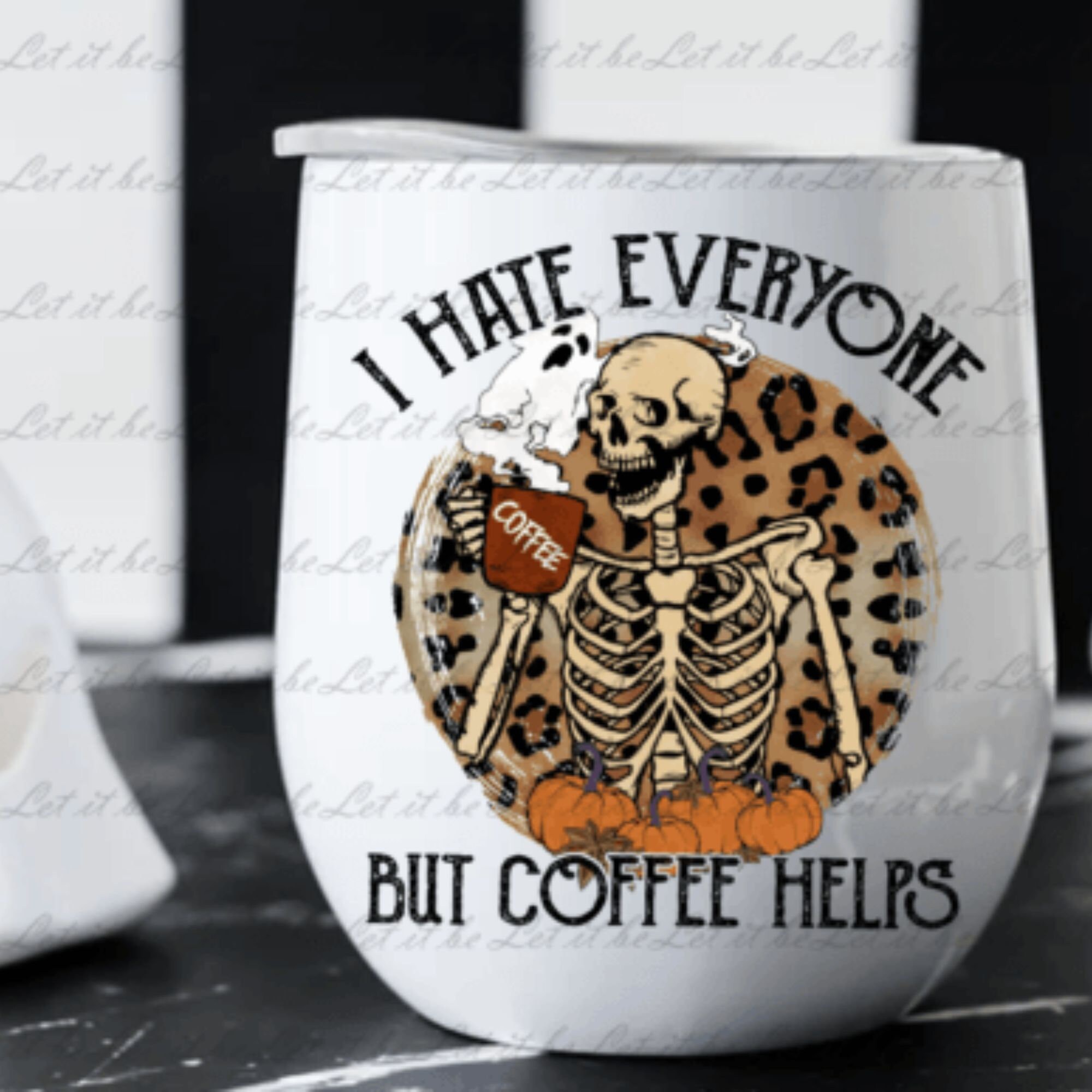 Horror Fall Coffee PNG Pumpkin Spice Latte Iced Warm Autumn Orange ...
