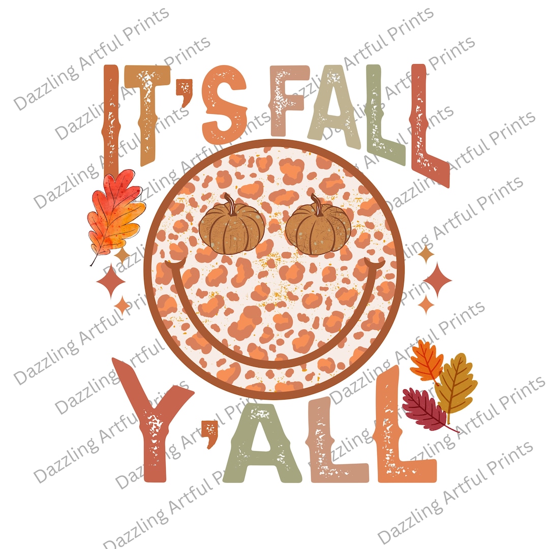 Retro Smiley Face Its Fall Yall Pumpkin,pumpkin Season Png,sublimation ...