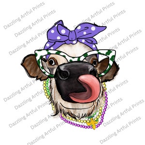 Mardi Gras Cow Png, Crawfish Png, Fleur de Lis Png, Sublimation Designs Download, Mardi Gras Png, Mardi Gras Sublimation, Louisiana Png