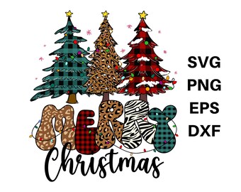 Plaid Merry Christmas Trees PNG,Sublimation Design,Digital Download,Sublimation,DTG Printing,Christmas Tree Cheetah,Xmas Png, Christmas Tree