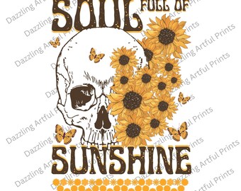 Soul Full of Sunshine PNG, Retro Png, Summer Png, Self Love Png, Inspirational Png, Boho, Sublimation Design, Imprimible, Descarga digital
