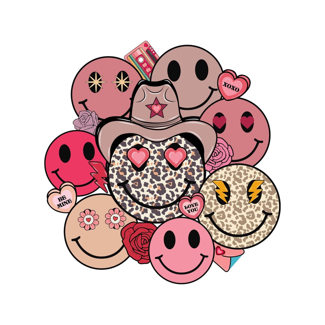 Valentines Png Svg, Smiley Face Png, Retro Valentine Png, Love ...