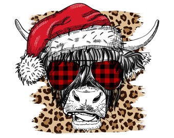 Christmas Highland Cow Png, Western Design, Western Christmas Png, Christmas Cow Png, Christmas Light Png, Western Cow Png, Digital Download