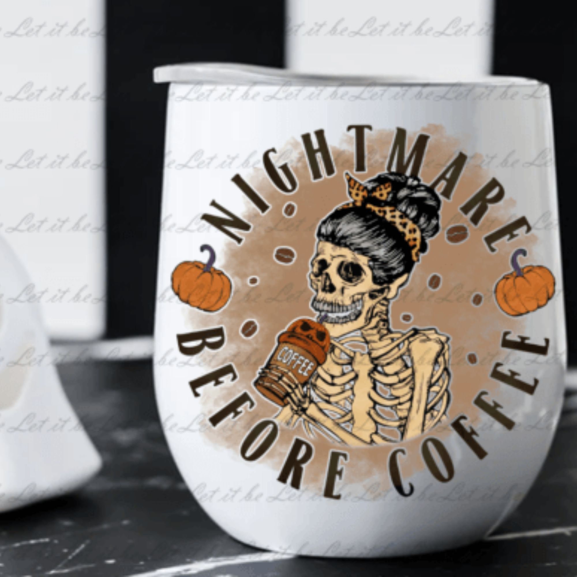 Horror Fall Coffee PNG Pumpkin Spice Latte Iced Warm Autumn Orange ...