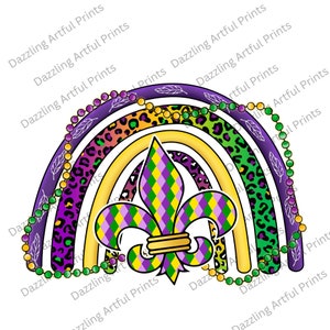 Mardi Gras Rainbow And Fleur De Lis Png Sublimation Design, Mardi Gras Png, Mardi Gras Rainbow Png, Fleur De Lis Design Png,Digital Download
