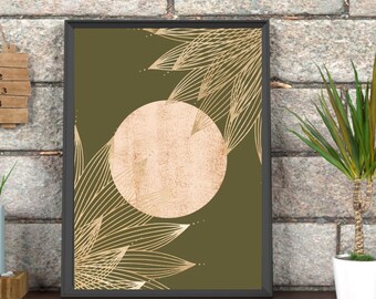 Gold Abstract Bedroom Print, Printable Abstract Set, Boho Wall Decor,  Prints, Farmhouse Bedroom Decor, Modern Room Decor, Neutral Art Print