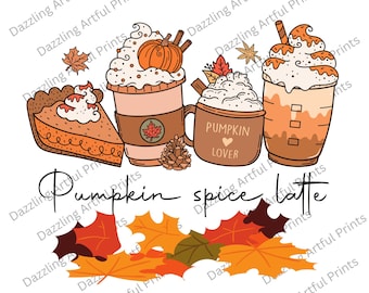 Retro Herbst Kürbis Gewürz Latte PNG, Herbst Kaffee Getränk Png, Orange Kürbis Latte png, Kaffee Sublimation Png, Herbst Getränk Design, Kürbis Gewürz