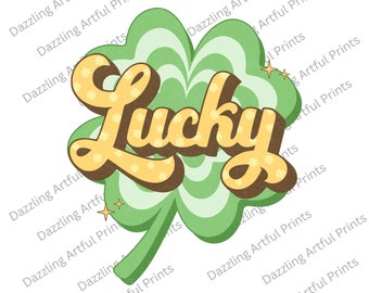 Retro Lucky PNG, Digital Download-St. Patricks Day png,Retro St. Patrick es png,Trending png,Trendy png,St.Pattys Day png,Retro png
