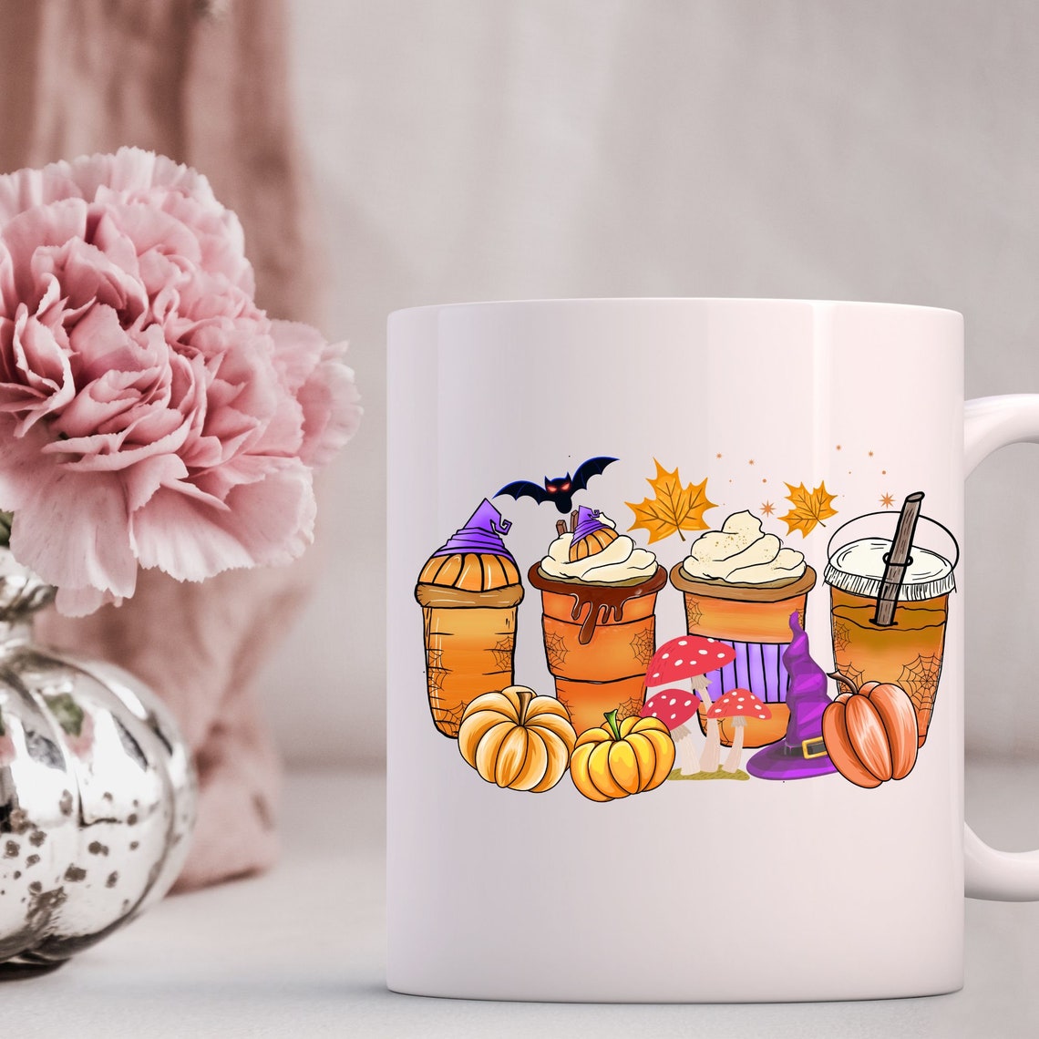 Horror Fall Coffee Pumpkin Spice Latte Iced Autumn Halloween Png, Funny ...