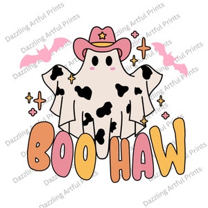 Western Png Halloween Retro Boohaw Ghost PNG Pink | Digital Download | Png |Sublimation Png | transfer Png Halloween Retro Png