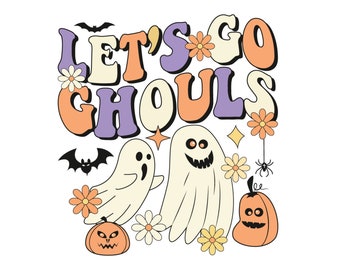 Halloween Png, Let's Go Ghouls Png, Halloween Sublimation Design, Retro Halloween Png, Fall Png, Spooky Png, Ghost Png, Pumpkin Png