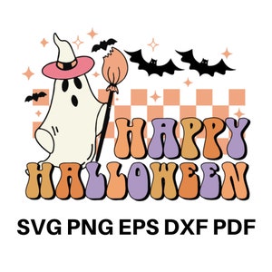 Happy Halloween Svg Png, Halloween Svg Cut File, Halloween Cricut, Halloween teken SVG, Cricut, Silhouet SVG, Halloween Shirt Svg, Bats Svg
