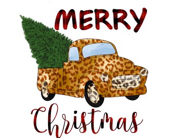 Merry Christmas, Truck Sublimation, Buffalo Plaid Png, Digital Illustration, Sublimation File, Christmas Png, Png Sublimation, Christmas Png