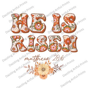 He is Risen PNG-Easter Sublimation Digital Design Download-christian png, bible verse png, christian easter png, spring florals png designs