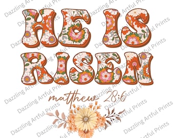 He is Risen PNG-Easter Sublimation Digital Design Download-christian png, bible verse png, christian easter png, spring florals png designs