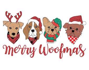 Perro Navidad,Merry Woofmas Svg Png, Navidad Perro png, Dog Lover Png Funny Dog Sublimation Digital Download, Pet holiday arte digital