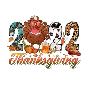 Western Thanksgiving 2022 Png Sublimation Design, Hand Drawn Turkey Png, Thanksgiving Clipart, Cute Turkey Png, Turkey Png, Digital Download