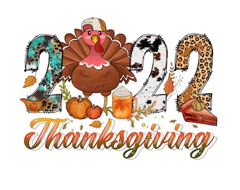 Western Thanksgiving 2022 Png Sublimation Design, Hand Drawn Turkey Png, Thanksgiving Clipart, Cute Turkey Png, Turkey Png, Digital Download