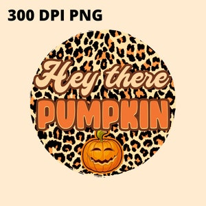 Hey Pumpkin PNG, Clipart for Fall, Thanksgiving, Hand Drawn Line Font with Black & Orange, Doodle Pumpkin, Trio, Beige Orange Leopard, Print