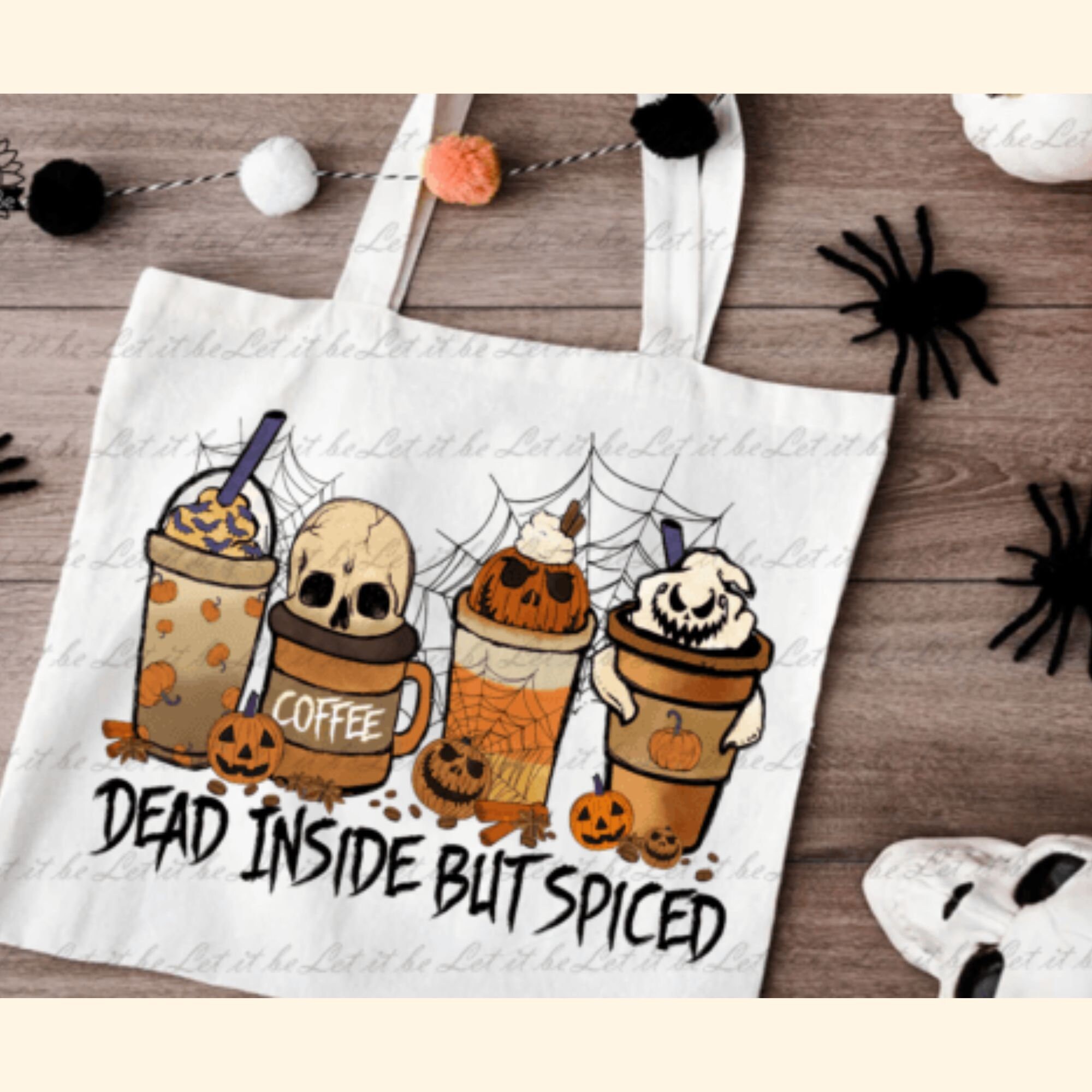 Horror Fall Coffee PNG Pumpkin Spice Latte Iced Warm Autumn Orange ...