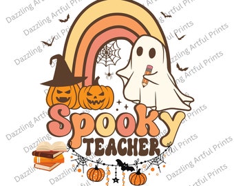 Trendy Halloween Fall PNG, Spooky Teacher Png, Teacher Png Sublimation, Teacher Png Shirt Design, Halloween Boo Ghost Png Digital Download