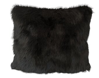Funda de almohada de piel sintética negra, decoración de lujo para el hogar, doble cara, cojín personalizado, todos los tamaños, 12 colores