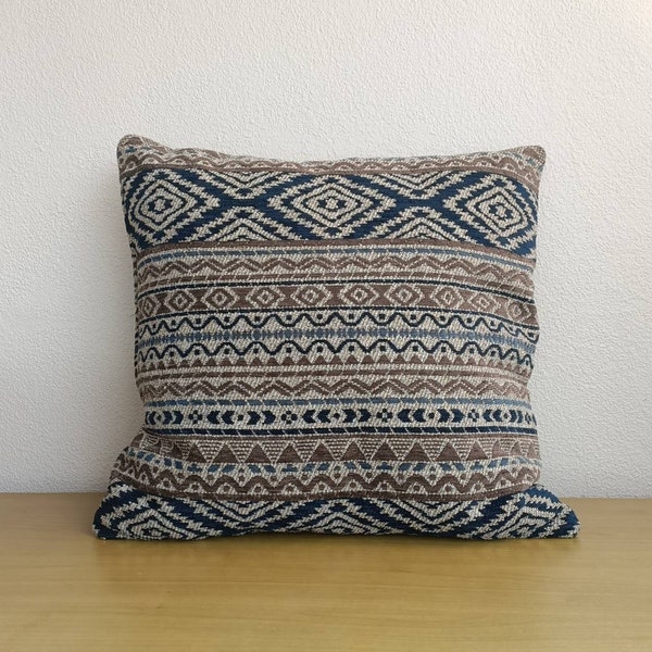 Southwest Throw Pillow Case, Tribal Chenille Cushion, Aztec Pillow, Farmhouse style pillow cover 20x20", 18x18", 16x16" ALL SIZE