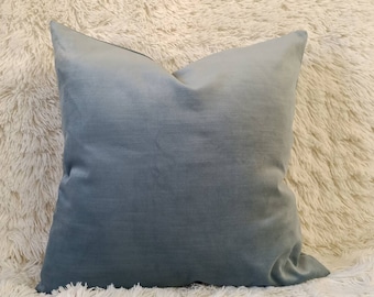 Light blue velvet pillow cover, throw pillow  Blue Pillow 18x18, Baby Blue sky blue pillow, Lumbar Blue Pillow