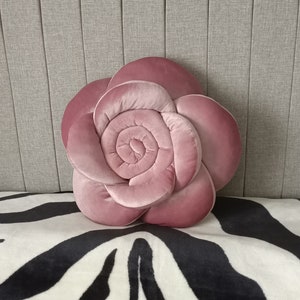 Blush Pink Velvet flower pillow, Throw Shabby Pink Pillow, Blush Pink decor, Shabby Pink home decor, Dusty pink decoration,rose pillow