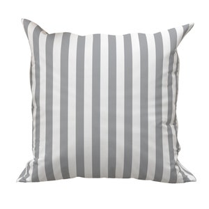 Gray White cotton Striped pillow cover, outdoor pillow cover, striped cushion, Cotton Fabric, All Sizes