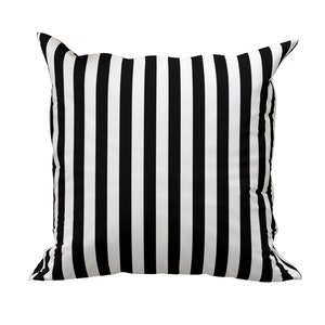 Black White Striped cotton pillow cover Striped width=0.7 inc