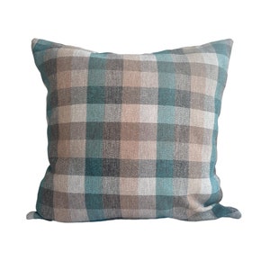 Linen Mint Beige Stripe pillow cover, Throw Pillow Covers, woven neutral linen pillow cover, home decor, Custom Size
