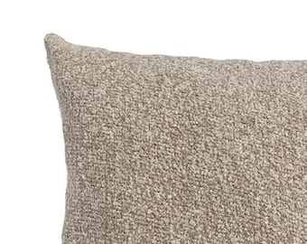 Beige Boucle pillow cover, soft textured pillow, Bouclé cushion, Euro Sham Cover, All Custom Sizes, home decor, squre lumbar pillow