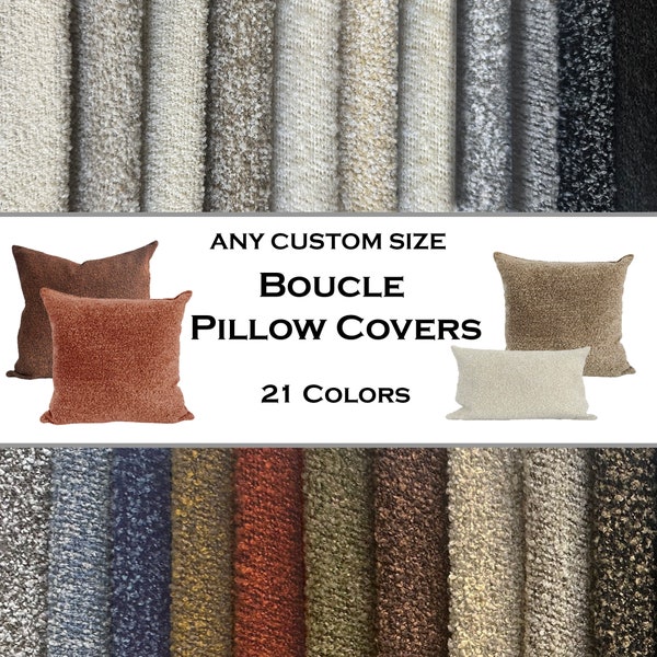 Boucle pillow cover, brown textured pillow, boucle throw pillow All Custom Sizes, 18x18 20x20, 22x22