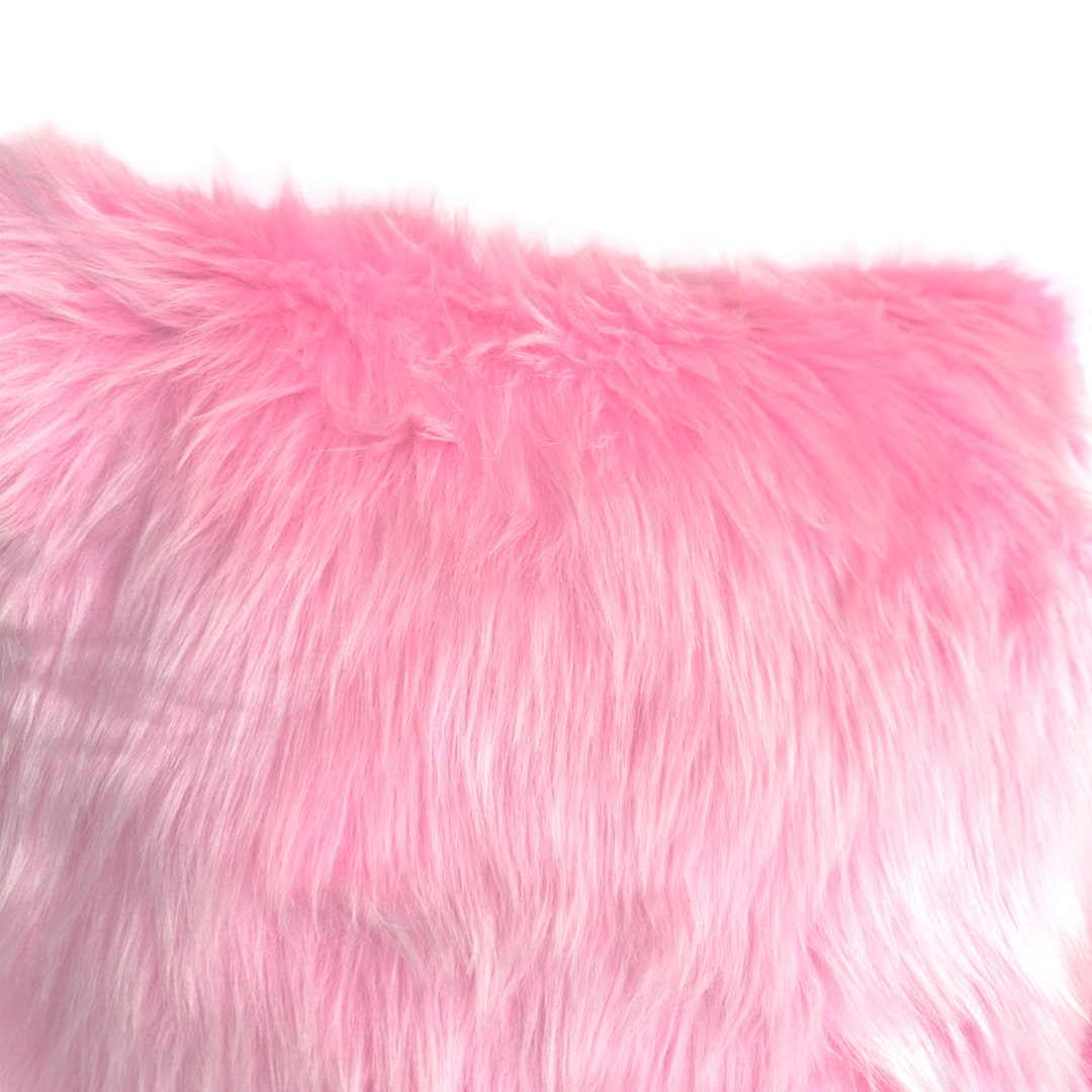 Pink Faux Fur Pillow Cover, Furry Pillow , Pillow Covers Custom Throw