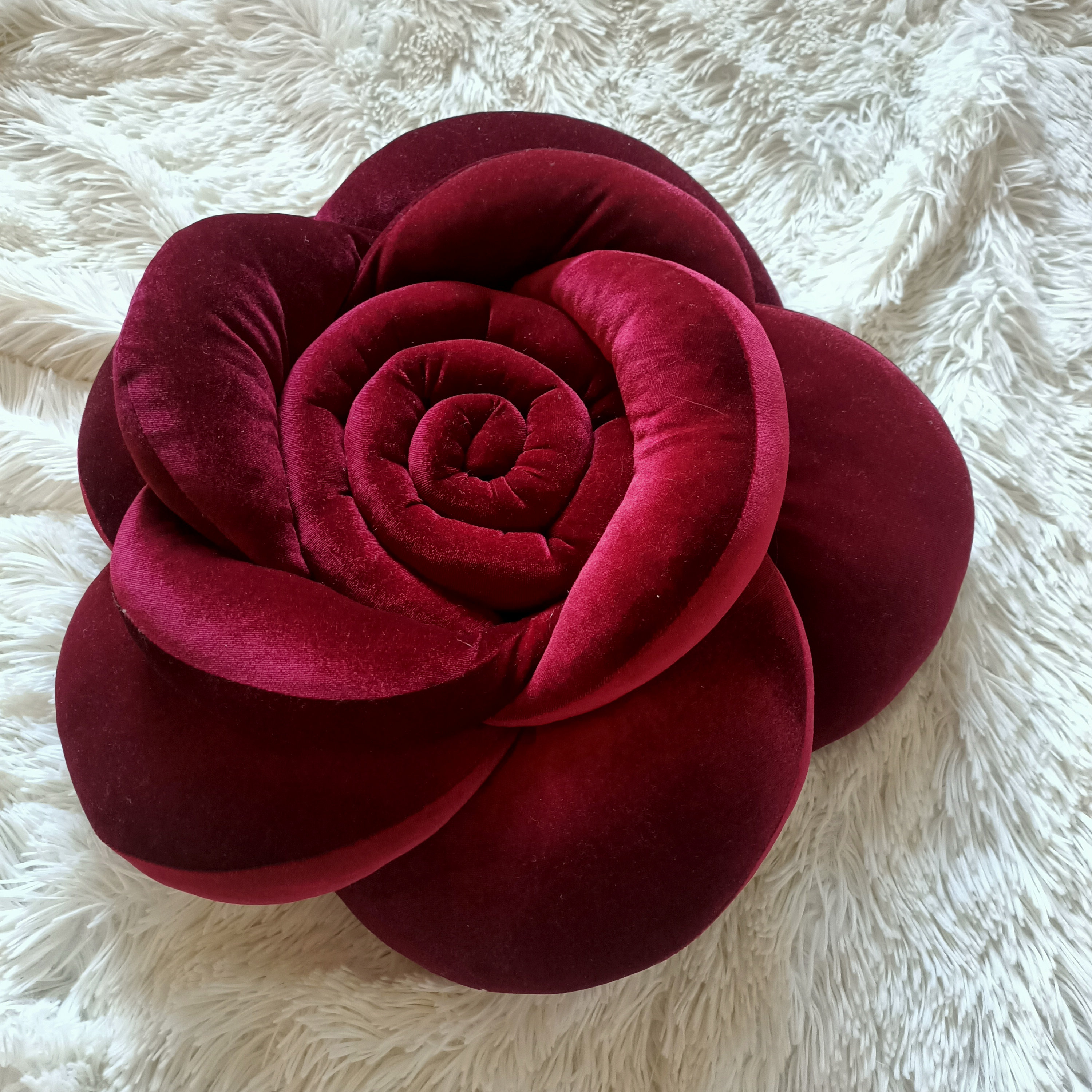 Pink & Burgundy Drop Repeat Floral Pillow