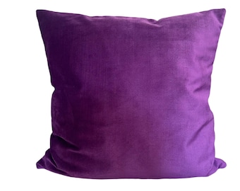 Purple cotton velvet pillow cover,  woven velvet, All Custom Sizes, 18x18 20x20, 22x22