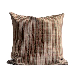 Striped Linen pillow case, Woven Terracotta brown pillow cover, neutral linen pillow cover,  Boho decor, farmhouse style, All Size available