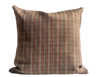 Striped Linen pillow case, Woven Terracotta brown pillow cover, neutral linen pillow cover,  Boho decor, farmhouse style, All Size available