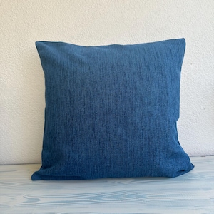 Navy Blue Linen pillow cover, Woven soft linen pillow cover, living room, bedroom home decor, 18X18, 20X20,22X22, All Custom size available