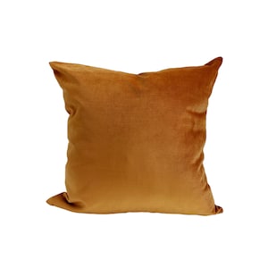 Burnt Orange velvet pillow cover, Tangerine Pillowcase, orange pillow, cotton velvet throw pillow All Custom Sizes, 18x18 20x20, 22x22
