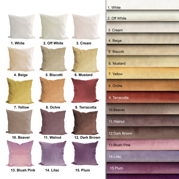 VELVET pillow cover, velvet throw pillow, soft velvet cushion,  38 different  colors, All Custom Sizes, 18x18 20x20, 22x22